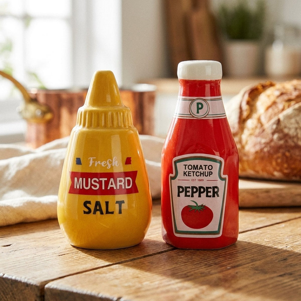 Salt and Pepper Ketchup and Mustard