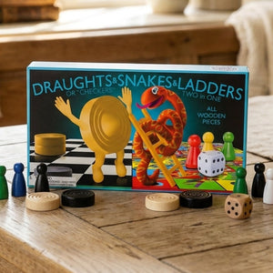 Draughts & Snakes & Ladders Board Game
