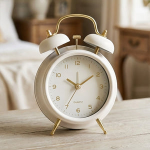 White Retro Table Clock