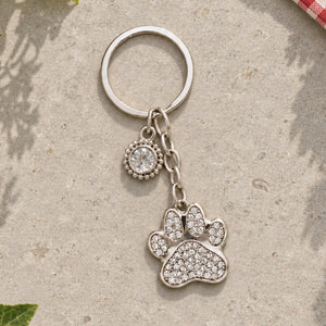Classic Crystal Paw Keyring