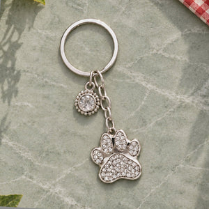 Classic Crystal Paw Keyring