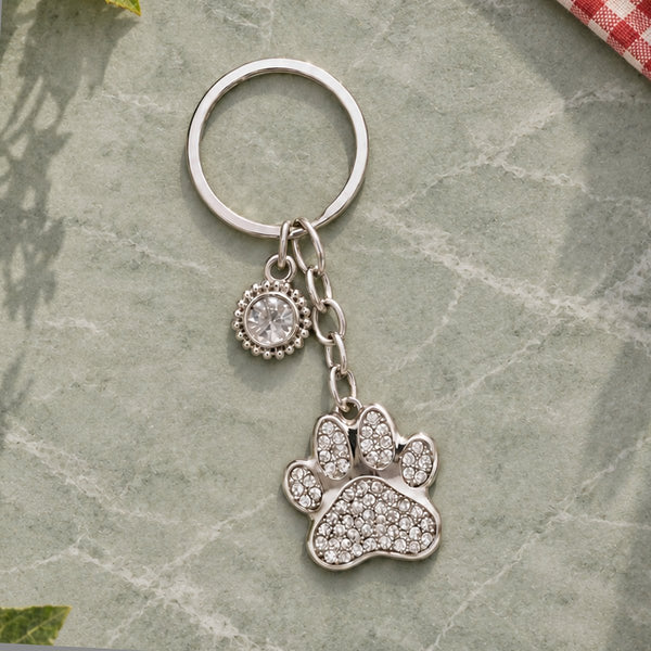 Classic Crystal Paw Keyring