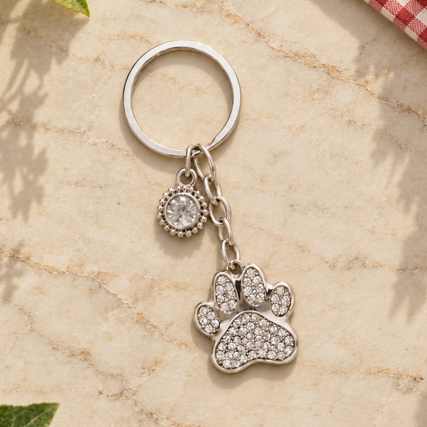 Classic Crystal Paw Keyring
