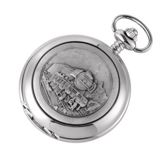 Pocket watch with a train on it shop