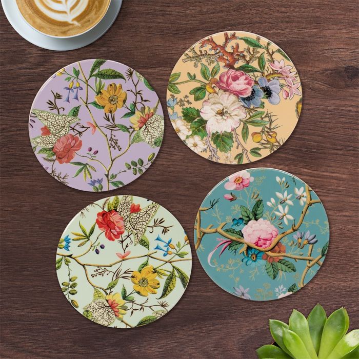 Set of Four Ceramic Coasters