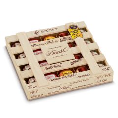 Chocolate Liqueurs in a Wooden Crate