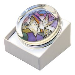 Doves of Peace Glass Paperweight