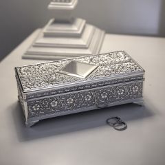 Silverplated Floral Trinket Box