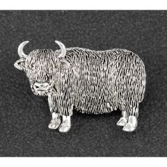 Highland Cow Silver Plated Brooch