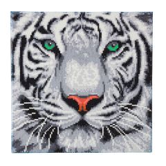 White Tiger Crystal Art
