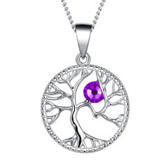 Tree of Life Birthstone Necklace February