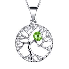 Tree of Life Birthstone Necklace August