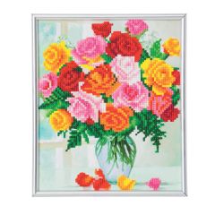 Flowers in Bloom Picture Frame Crystal Art