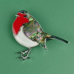 Cheerful Robin Brooch