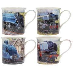 Set of 4 Classic Steam Train Mugs