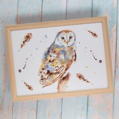 Feather Print Barn Owl Lap Tray