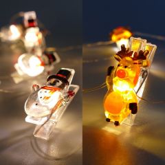 Snowman & Reindeer Peg Lights