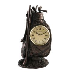 Bronze Golf Bag Mantel Clock