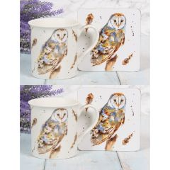 Owl Mug & Coaster Saver Set