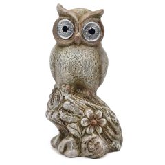 Stone Effect Owl with Solar Light Eyes