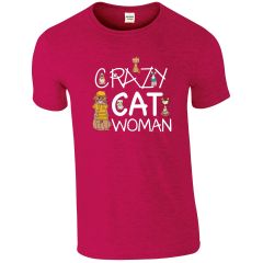 Crazy Cat Woman T-shirt Pink