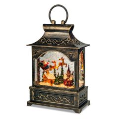 Illuminated Santa Glitter Lantern