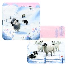 Winter Fields Flock of Sheep Christmas Cards