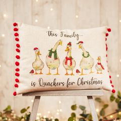 Quackers at Christmas Cushion