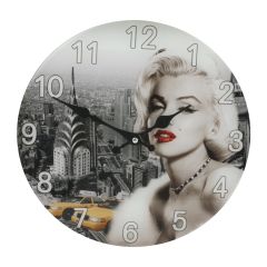Marilyn Monroe Glass Wall Clock  30cm