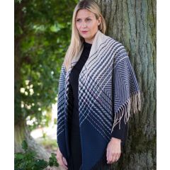 Midnight Blue Herringbone Cross-hatch Shawl