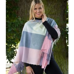 Pink/Blue Blanket Check Scarf