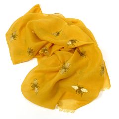 Mustard Glitter Bee Scarf