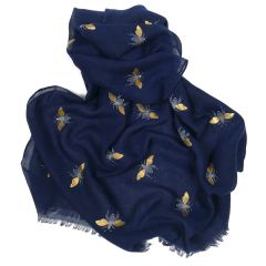 Navy Glitter Bee Scarf