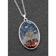 Tree of Life Blue & Copper Necklace