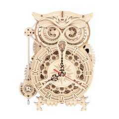 Laser-Cut Wooden Owl Clock Kit