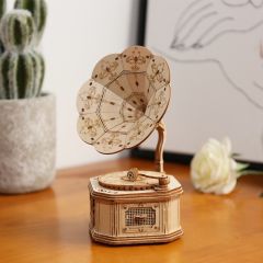 Vintage Wooden Gramophone Puzzle