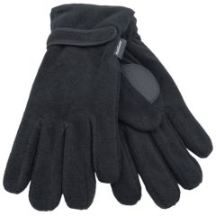 Mens Thinsulate Black Polar Fleece Gloves