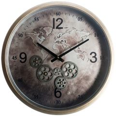 Antiqued Silver Cog Clock