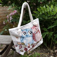 Owl Couple Tote Bag