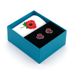 Poppy Handkerchief & Cufflinks Set