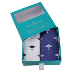Blue and White Spitfire Print Cotton Handkerchief Set