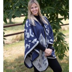 Large Navy Blue Blanket Wrap
