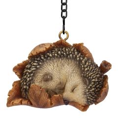 Hanging Mini Hedgehog in Leaf