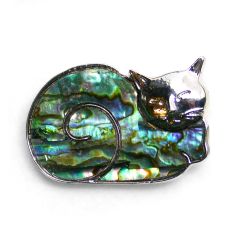 Curled Up Kitty Brooch