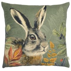 Sage Green Forest Hare Cushion