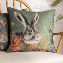 Sage Green Forest Hare Cushion