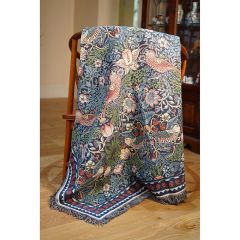Blue Strawberry Thief Throw