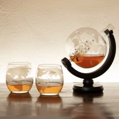 Globe Decanter with Glasses Set