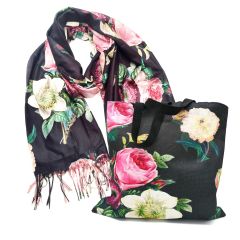 Vintage Rose Scarf and Bag Set