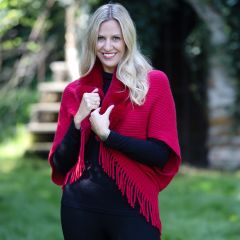 Knitted Shrug with Faux Fur Collar